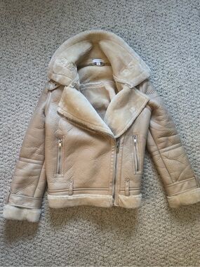 Topshop Shearling Biker Jacket